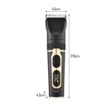 Adler AD 2849 Tierhaarschneider Set für Hunde und Katzen mit Akku, LED-Display, 0,8-20 mm Schnittlänge