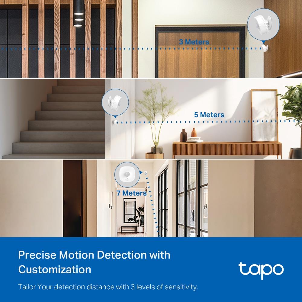 TP-Link Tapo T100 Smarter Bewegungssensor mit Zeitplan 120Grad Blickwinkel batteriebetrieben