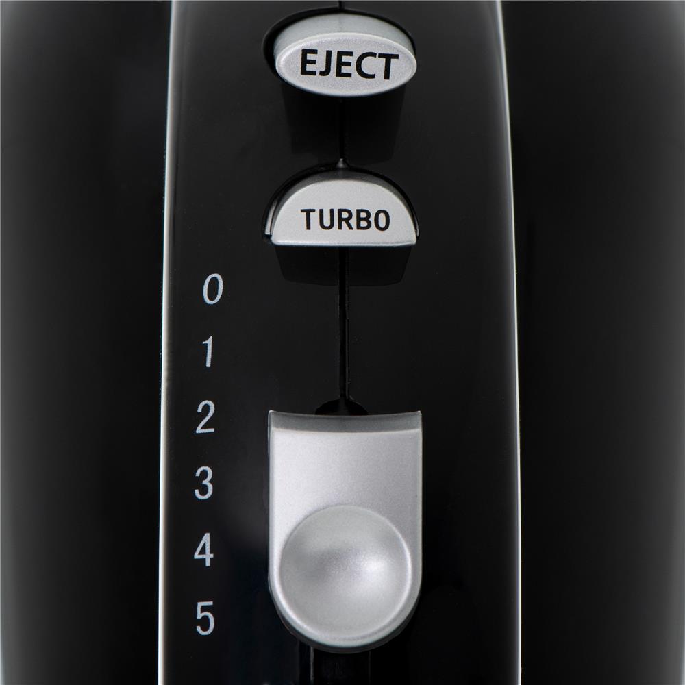 Camry CR 4218 Handmixer schwarz Handrührgerät Rührbesen Knethaken Edelstahl 5 Geschwindigkeiten