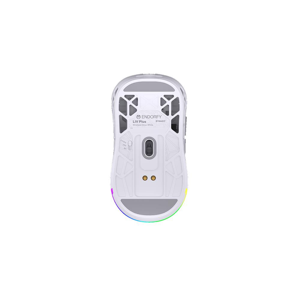 ENDORFY LIV Plus Wireless, Leichte kabellose Gaming-Maus inkl. Ladestation, Weiß | EY6A017