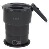 Adler AD 1377 Reise Wasserkocher 0,6 L faltbares Silikongehäuse Camping grau