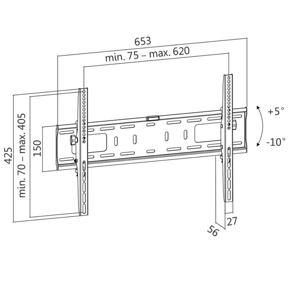 LogiLink TV-Wandhalterung, 37–70", neigbar, 50 kg max.