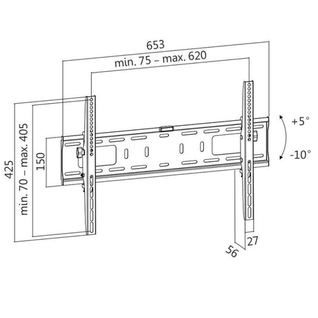 LogiLink TV-Wandhalterung, 37–70", neigbar, 50 kg max.