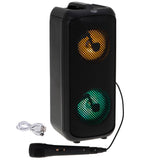 Adler AD 1903 Kabelloser Lautsprecher mit Radio Karaoke LED RGB beleuchtet schwarz