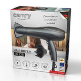 Camry CR 2281 Ionen-Haartrockner Grau 2200W mit Diffusor, Kaltluftfunktion und 3 Temperaturstufen für schnelles Haarstyling