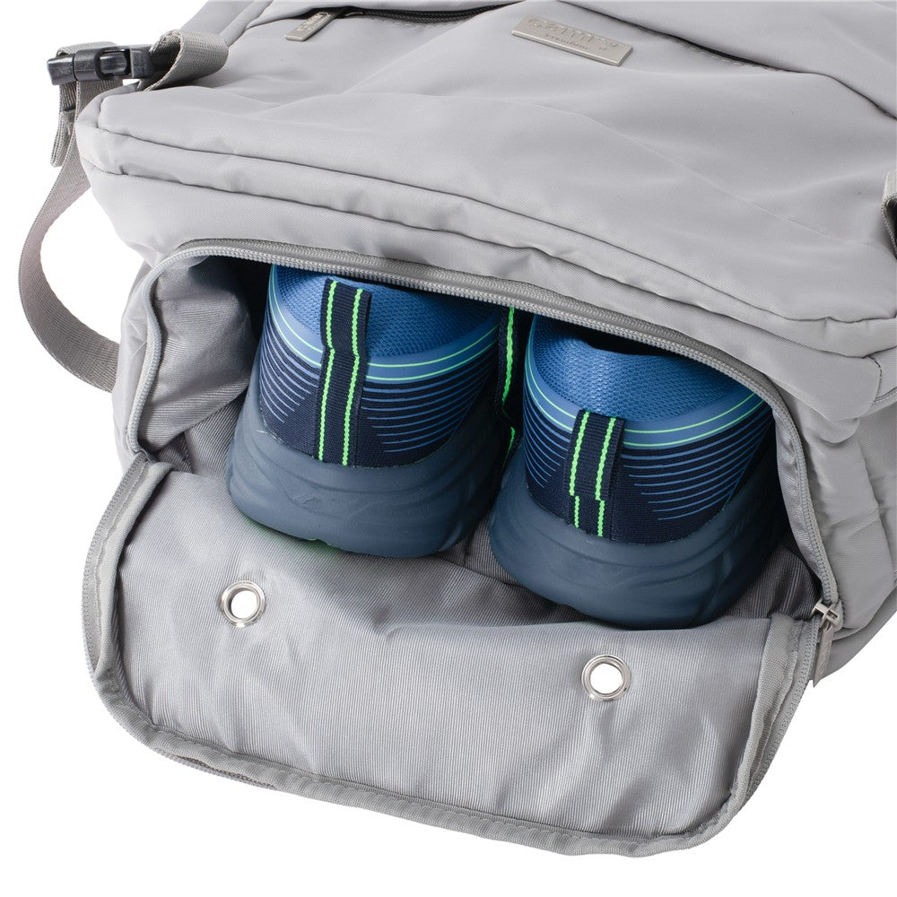 Camry CR 6880mg Reiserucksack 24 Liter, Handgepäck Rucksack mit Laptopfach bis 17 Zoll, Schuhfach, Nassfach, RFID-Fach, Business, Sport und Reisen, mittel grau