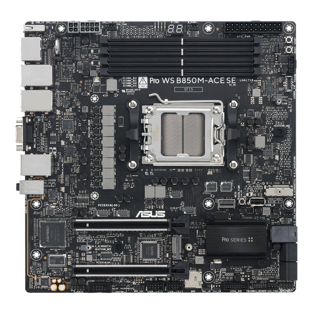 ASUS Pro WS B850M-ACE SE Mainboard AM5 micro ATX DDR5 PCIe 5.0 IPMI 10Gb LAN