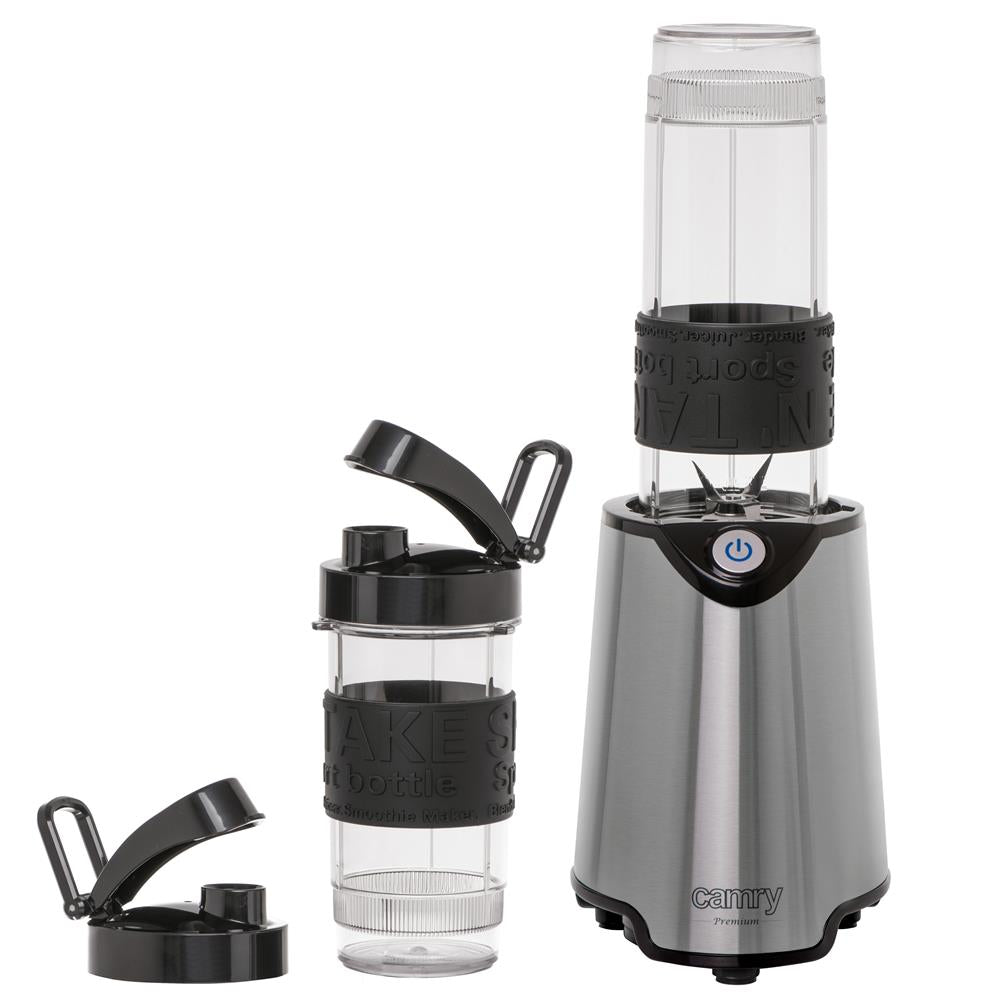 Camry CR 4069 Edelstahl-Standmixer für Smoothies, Cocktails, Crushed Eis, mit 2 Trinkflaschen
