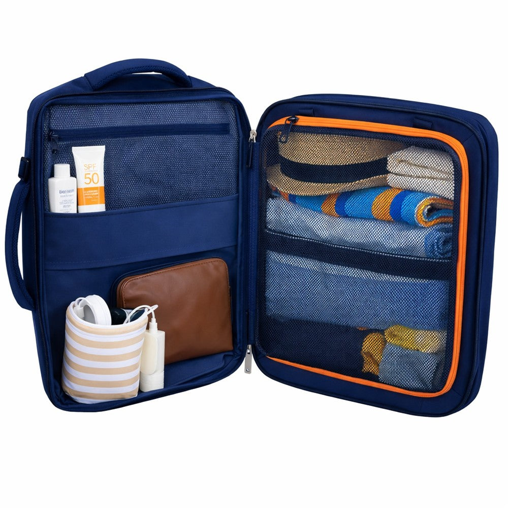 Camry CR 6881nb Business Rucksack 24 L erweiterbar, Handgepäck Rucksack 40x20x30 cm, Laptoprucksack bis 15,6 Zoll, RFID, USB, YKK-Reißverschlüsse, wasserabweisend