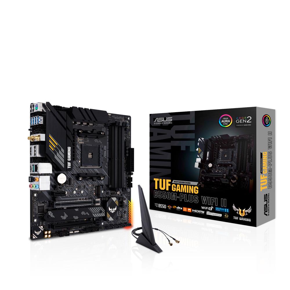 ASUS TUF GAMING B550M-PLUS WIFI II Mainboard Sockel Ryzen AM4 AMD mATX PCIe 4.0 dual M.2 WiFi6