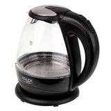 Adler AD 1224 Wasserkocher in Schwarz, 1,5 Liter, 2200 Watt, aus Glas mit LED Beleuchtung