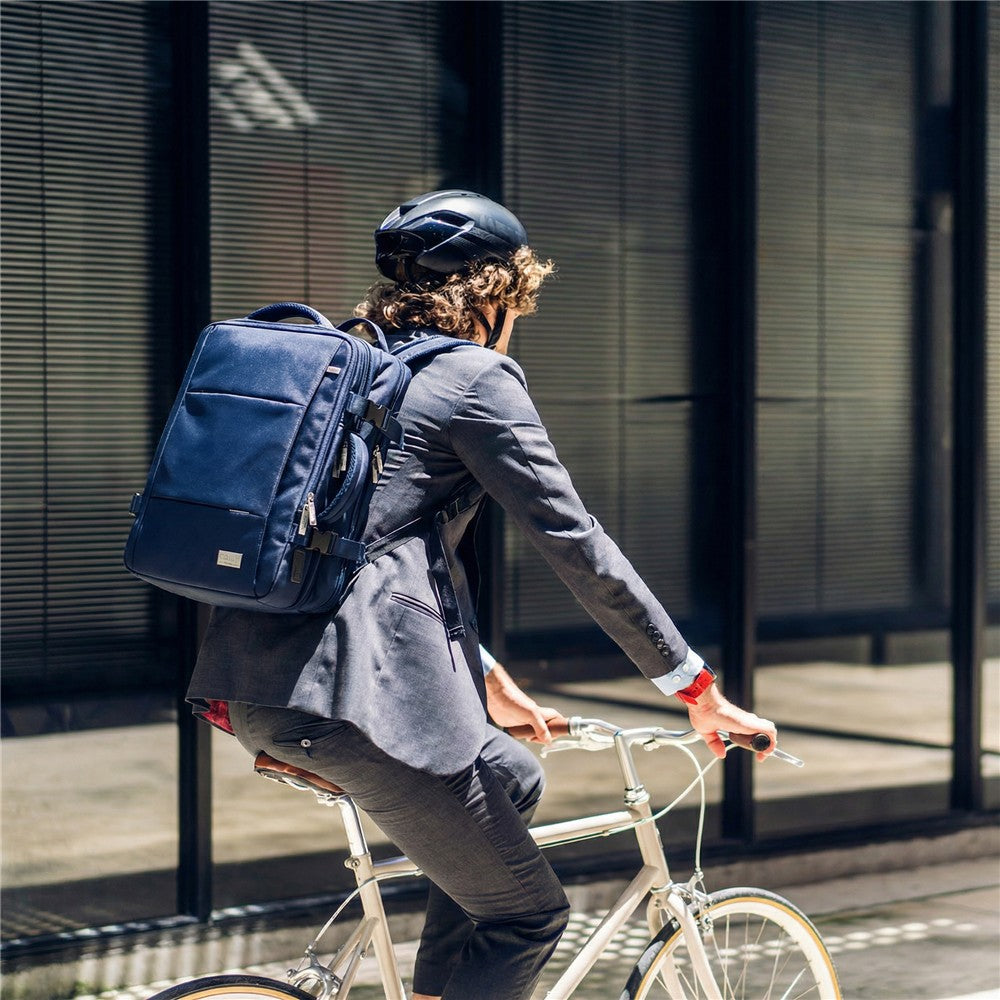 Camry CR 6881nb Business Rucksack 24 L erweiterbar, Handgepäck Rucksack 40x20x30 cm, Laptoprucksack bis 15,6 Zoll, RFID, USB, YKK-Reißverschlüsse, wasserabweisend