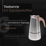 Camry CR 4423 Kaffeekanne Silber Espresso Edelstahl 0,35 L spülmaschinenfest