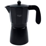 Adler AD 4429 Espressokocher für Herdplatte, 450 ml, Aluminium, schwarz