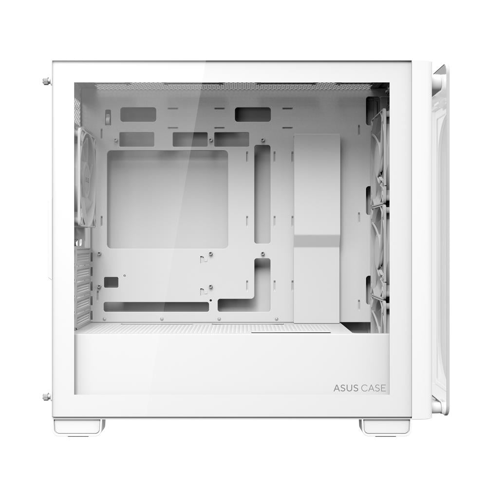 ASUS A23 PLUS TG ARGB White microATX PC Gehäuse mit 4 ARGB Lüftern und Glasfront