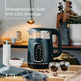 Adler AD 1305 Glas-Wasserkocher mit Temperaturregelung, LED-Anzeige, 1,7 L, 2200 W
