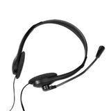 LogiLink Stereo-Headset, 2x 3,5-mm-Klinkenstecker, mit Bügelmikrofon, in Eco-Box, Schwarz