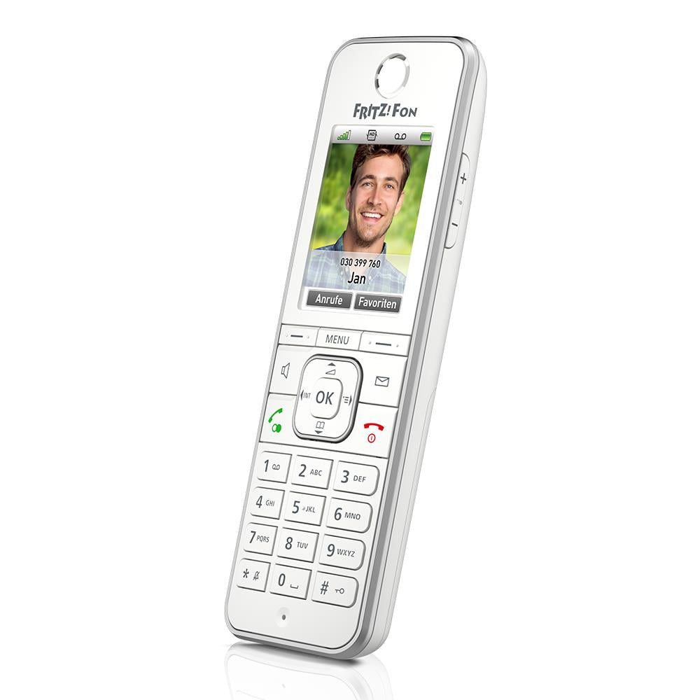 FRITZ!Fon C6 – Weißes Komfort-DECT-Telefon mit Farbdisplay & HD-Telefonie