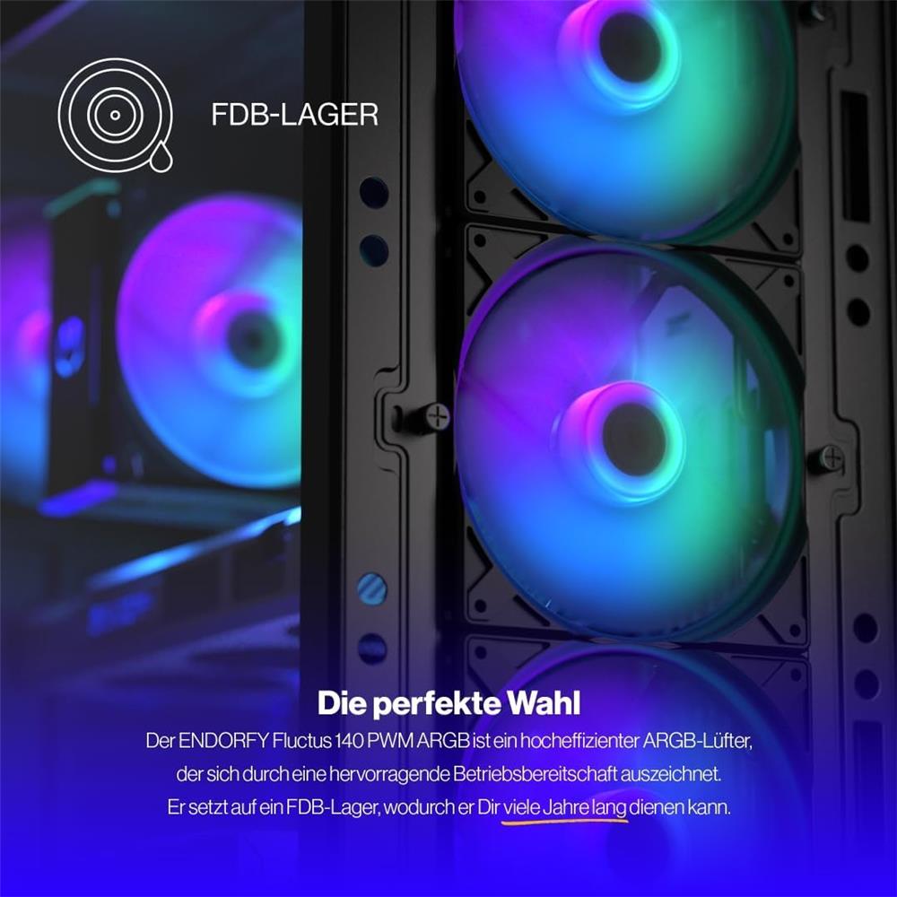 ENDORFY Fluctus 140 PWM ARGB PC-Gehäuselüfter, 140mm, Beleuchtet | EY4A004