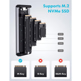 GRAUGEAR USB Type-C Gehäuse für M.2 NVMe SSD, Wassergeschütztes Aluminiumgehäuse