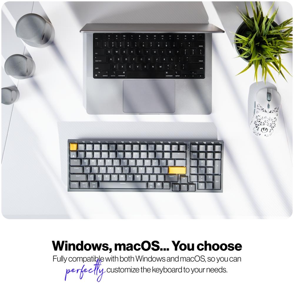 ENDORFY EY5D034 - Celeris 1800 DE, kabellose Tastatur mit 1800 Layout, QWERTZ, BT, Grau