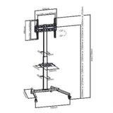 LogiLink TV-/Monitorwagen, 32-55", 35 kg, höhenverstellbar