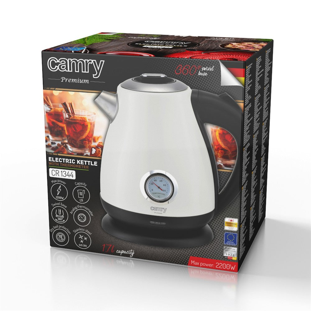 Camry CR 1344w Retro Wasserkocher mit Thermometer
