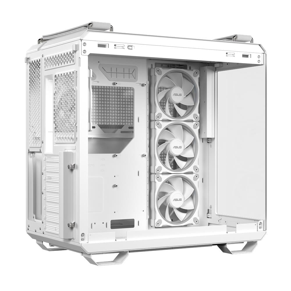 ASUS TUF Gaming GT502 Horizon TG ARGB White Zweikammer PC Gehäuse mit 4 ARGB Lüftern