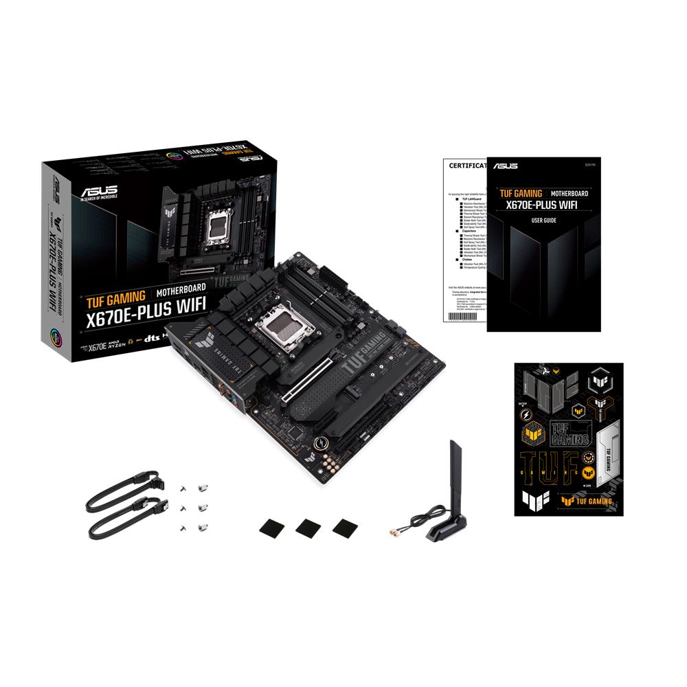 ASUS TUF GAMING X670E-PLUS WIFI Mainboard Sockel AMD AM5 Ryzen 7000 ATX PCIe 5.0 DDR5 M.2 WiFi 6E