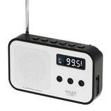 Adler AD 1907 PLL AM FM Digitalradio mit Weckerfunktion, USB C, Weiß Schwarz
