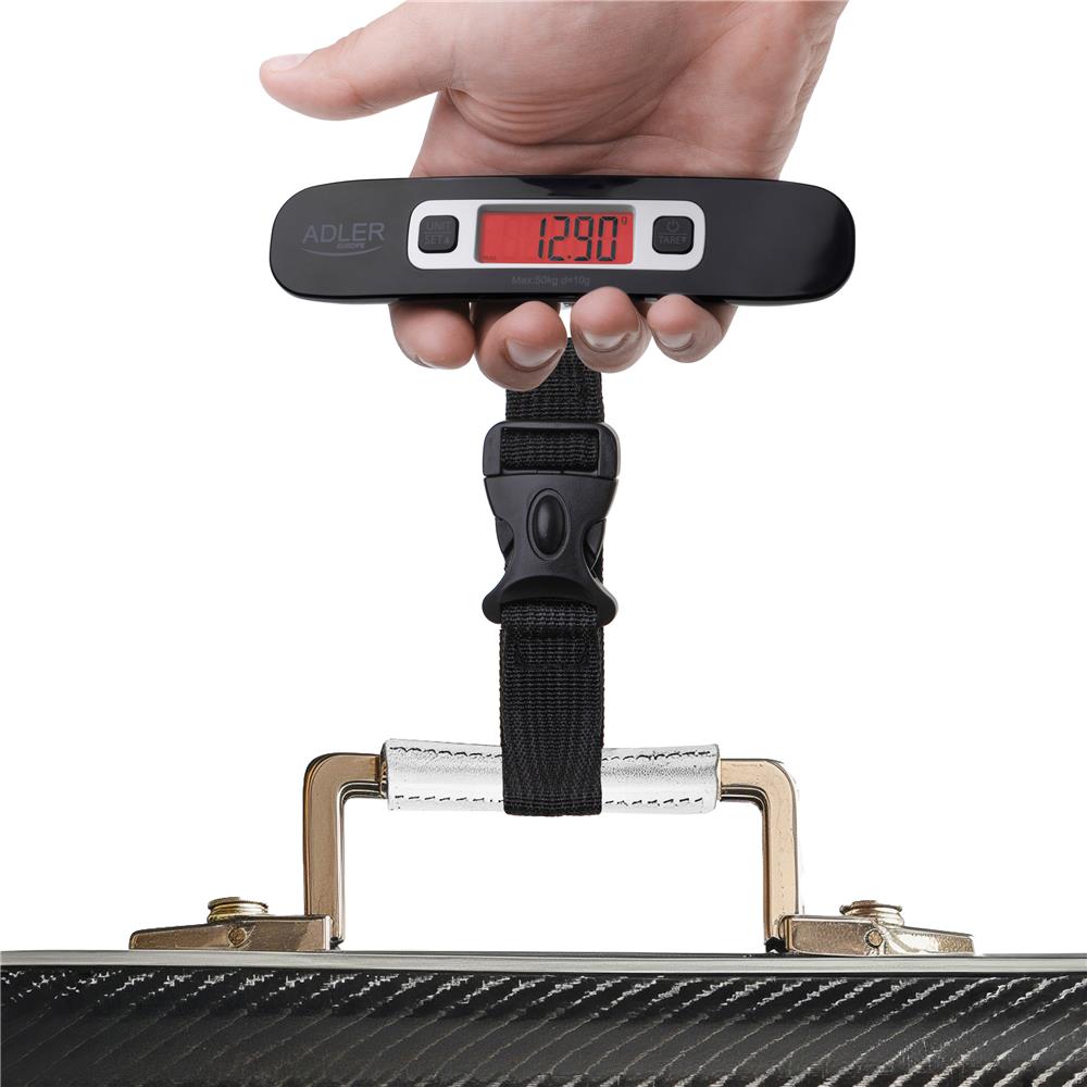Adler AD 8190 Reisegepäckwaage digitale Kofferwaage LCD Display schwarz