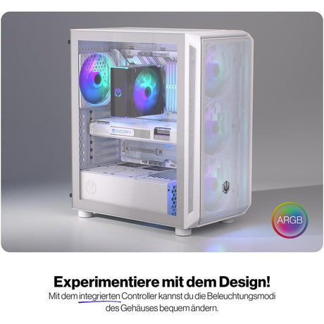 ENDORFY Arx 500 White ARGB ATX PC Gehäuse Weiß