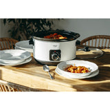 Adler AD 6413w Schongarer 5,8L Slow Cooker 3 Heizstufen Edelstahl spülmaschinenfest weiß