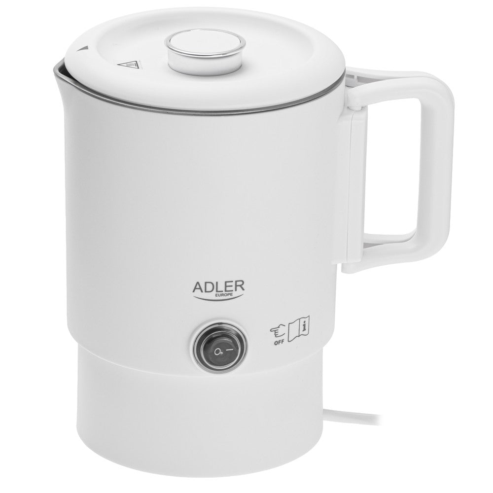 Adler AD 1388w Reisewasserkocher 0,8L kompakt leicht klappbarer Griff Weiß Camping