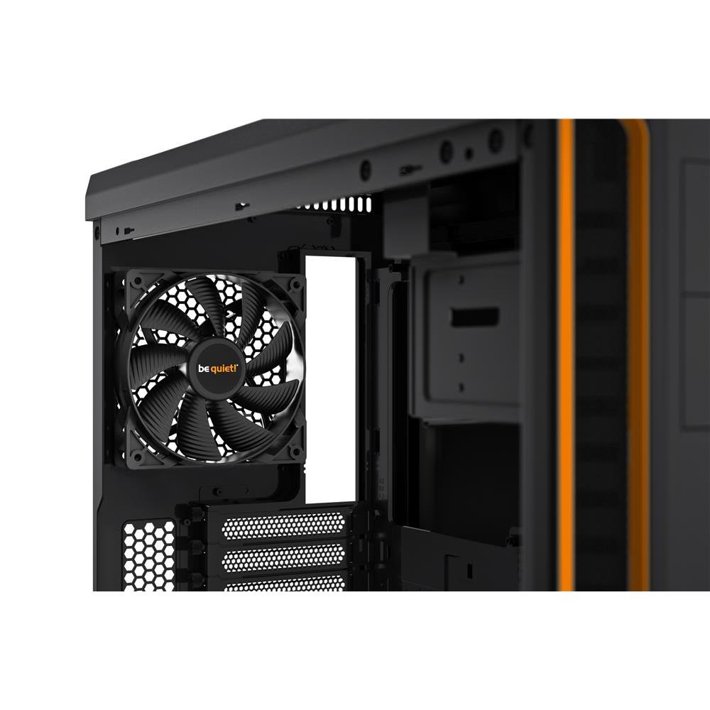 be quiet! Pure Base 600 Window Orange Gehäuse gedämmt 2 Pure Wings 2 Lüfter mit Seitenfenster