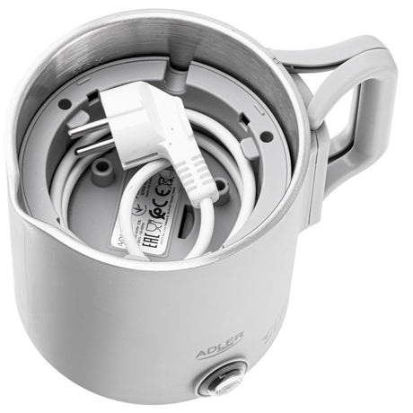 Adler AD 1388g Reisewasserkocher 0,8L kompakt leicht klappbarer Griff Grau Camping