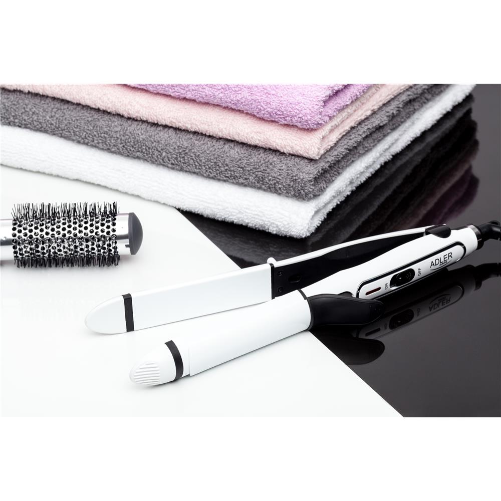 Adler 2in1 Glätteisen / Lockenstab AD 2104 Haarglätter 50W weiß