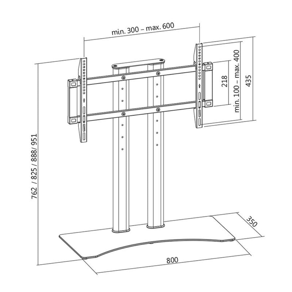 LogiLink TV Ständer in Schwarz höhenverstellbar für 37–65" max 50kg