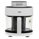 Adler AD 6316 Heißluftfritteuse mit Glasschüssel 3L Airfryer 8 Programme Timer weiß schwarz