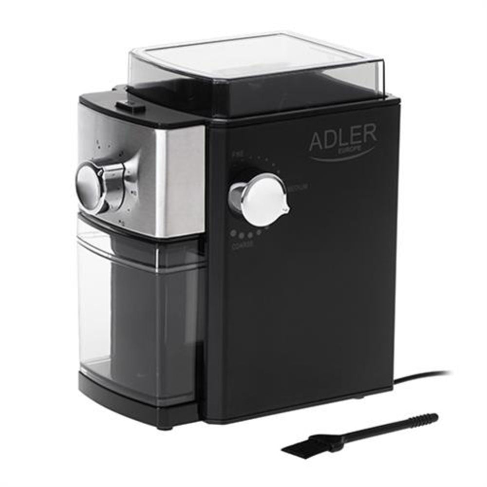 Adler Burr Kaffeemühle AD 4448 schwarz Kaffee Mühle elektrisch Kaffeesatz Kaffeebohne Kaffeebehälter Gummifüße