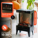 Adler AD 7755 Elektrokamin Schwarz mit 3D Flamme einstellbare Temperatur