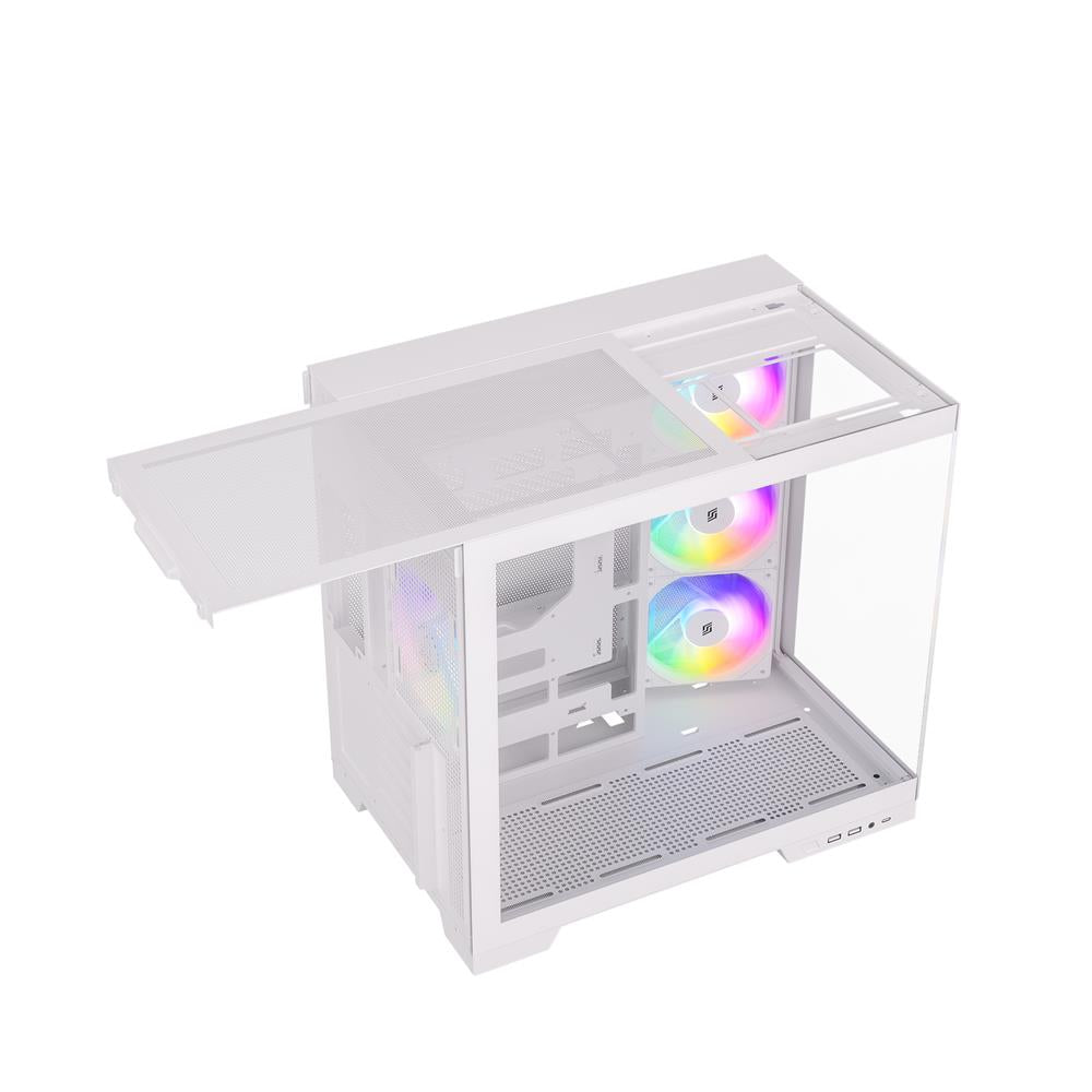 Silentware View A-RGB White – Showcase Midi Tower mit Glasfront, Glas-Seitenfenster & 4 RGB Lüftern