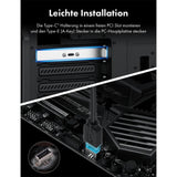 GRAUGEAR Type E auf USB 3.2 Gen2 Type C Verlängerung mit PCI Halterung