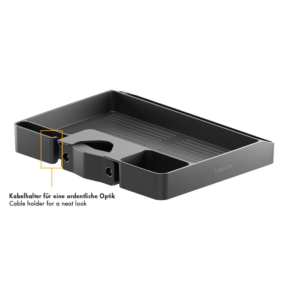 LogiLink Organizer für Mastbefestigung Ø 3–4,8 cm, max. 3 kg, Schwarz