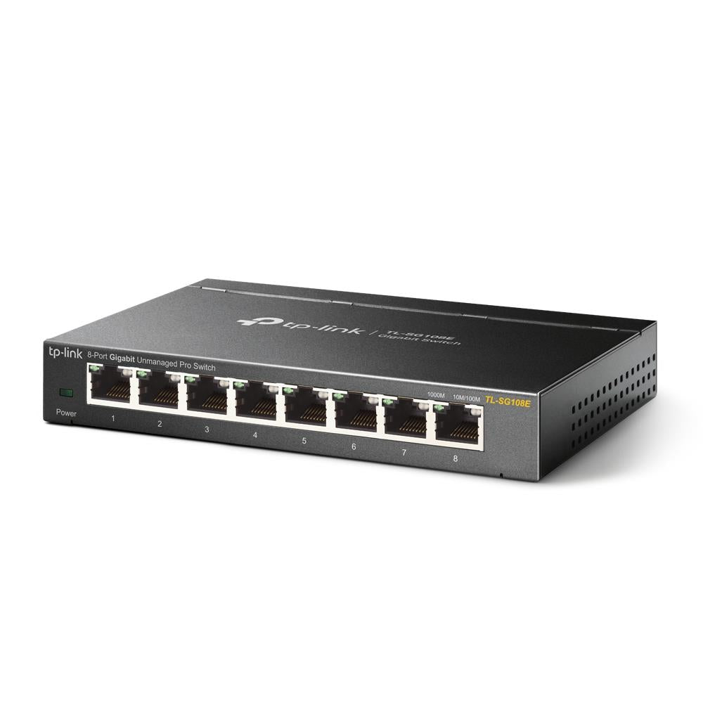 TP-Link TL-SG108E Managed Switch 8 Port Gigabit Ethernet LAN Switch Metallgehäuse