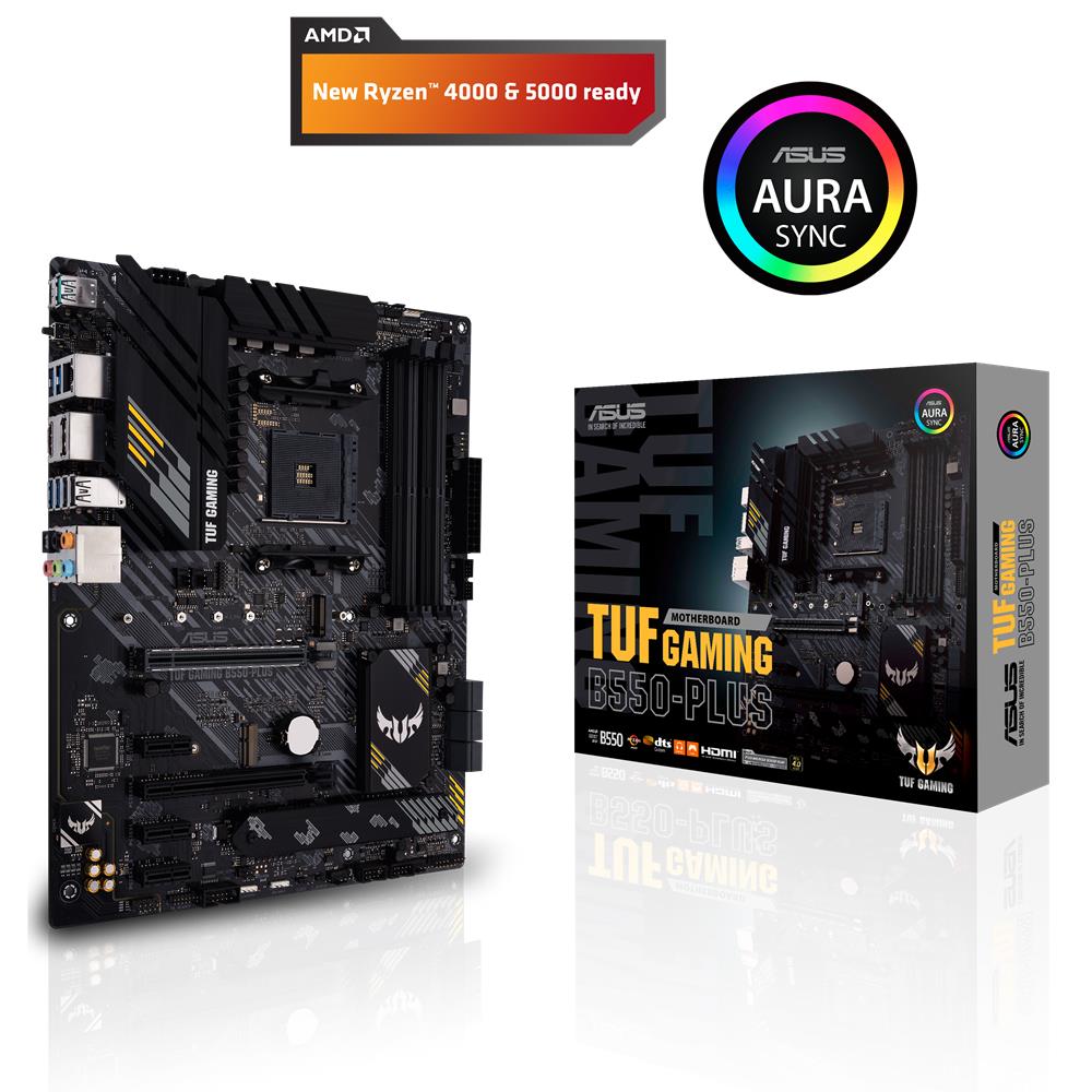 ASUS TUF Gaming B550-Plus Mainboard Sockel AM4 ATX Ryzen PCIe 4.0 M.2 Ethernet SATA USB 3.2