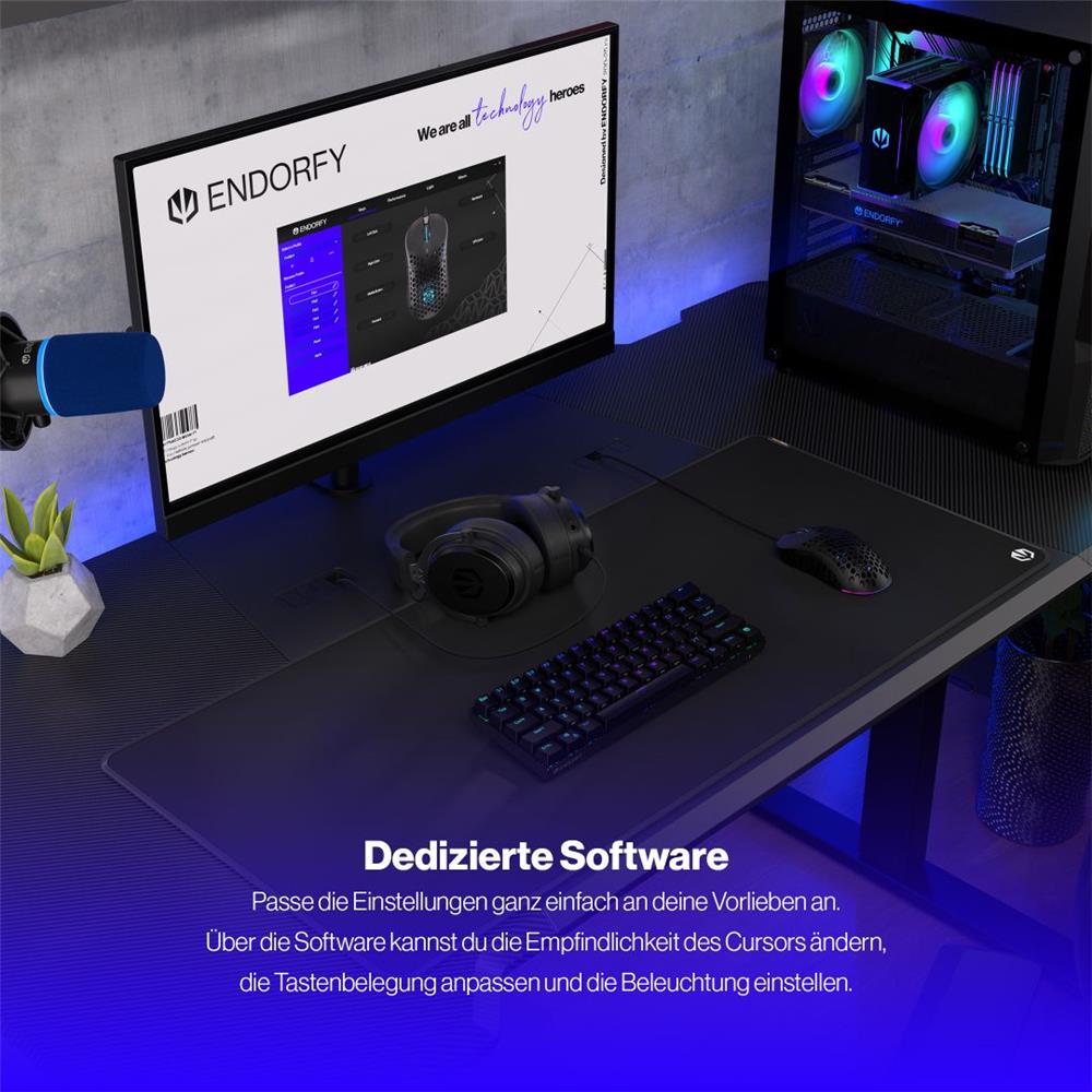 ENDORFY LIX, Ultraleichte Gaming-Maus (59 g), 8000 DPI, Schwarz | EY6A002