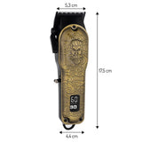 Adler AD 2857 Barber Profi Haarschneider Trimmer, Rasierapparat Haartrimmer für Bart, Kopfhaar und Koteletten, Keramikklinge, USB-C, Metallgehäuse Golden