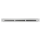 LogiLink Patchpanel Cat.6 mit 24 Port, geschirmt, 19 Zoll Einbau, Hellgrau, PrimeLine