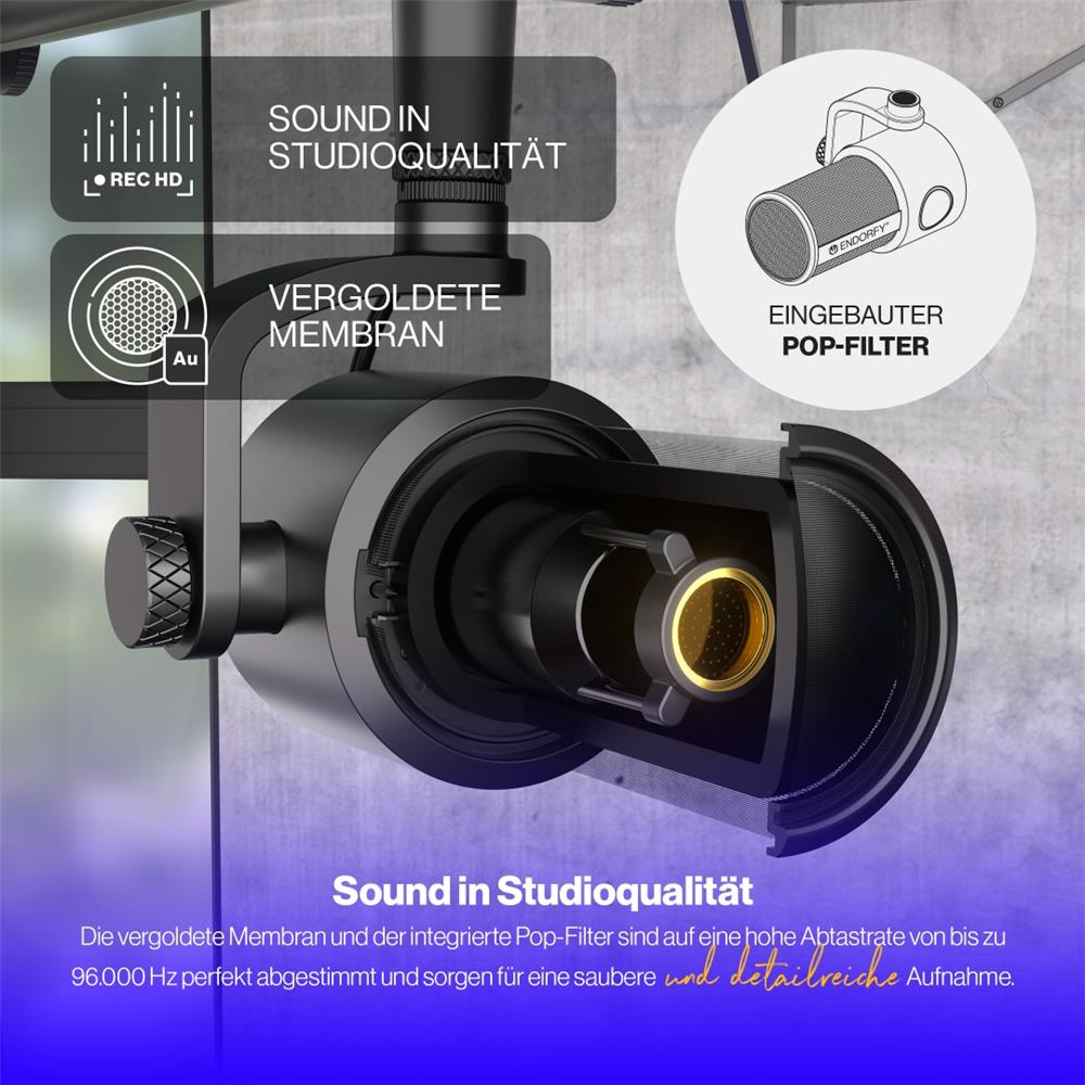 ENDORFY Solum Studio USB Mikrofon mit verstellbarem Arm